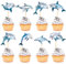 Blumomon 28 Pcs Dolphin Cupcake Toppers Dolphin Birthday Cupcake Toppers Children's Birthday Party Supplies Cake Decoration Ocean Theme Party Supplies