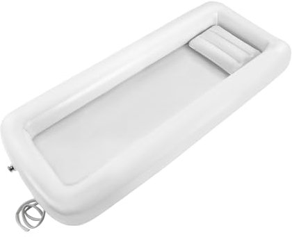 KiwiHood Vasca da bagno gonfiabile medica vasca da bagno ammollo piscina gonfiabile autoportante Vasca da ghiaccio pieghevole con pompa ad aria elettrica per disabili (bianco, monostrato)