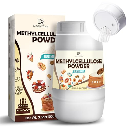 Methylcellulose Powder 100g - Pure Methylcellulose Powder for Fondant, Ice Cream, Frostings, Cake - Premium Thickener, Stabilizer and Emulsifier for Frozen Foods, Candy, Gum Paste