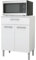 ACTUAL DIFFUSION Meuble Micro Onde Blanc 2 Portes 1 Tiroir 1 Niche L 61.5 H 83.5 P 38.8 cm