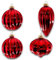 Set di 4 Palline per Albero di Natale in Vetro Soffiato da 8 cm, a goccia esagonali Brillanti, 2 Colori (Bianco e Rosso), appendino per Albero e sfere artigianali Natalizie Raffinate (Rosso, 8 Cm)