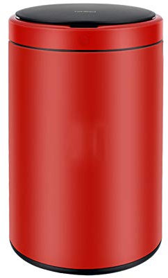 HPTHLY Poubelle Intelligente Étanche 12 L Poubelle Domestique À Induction avec Couvercle Poubelle Automatique Simple pour Cuisine Salon Chambre Salle De Bain Poubelle,Rouge