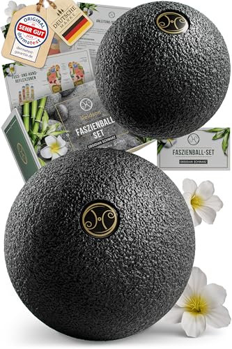 HELDSON® Premium Faszienball klein 2er Set [6cm & 8cm] - Faszien Ball hart - Faszienball für Füße - Massage Ball um Verspannungen in Nacken, Schulter zu lösen - Faszienkugel - Massageball Rücken