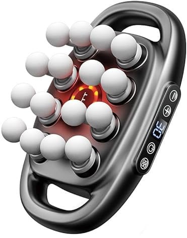 16 & 8 Kopf Massagepistole, Ergonomisches Hand-Vibrationsmassagegerät mit 30 Stufen und 3 Modi, Elektrisches Massagegerät Muskelmassagepistole für Beine Arme Taille Rücken Gesäß Ganzkörper (16