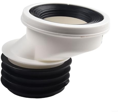 PVC Offset Misaligned Toilet WC Waste Pan Connector Bowl Smooth Soil PipeDrain Connection Nozzle (C)