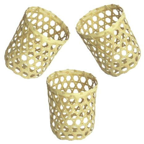 GRIRIW 3st Kerzenständer Aus Bambus Ärmel Becherdeckel Cocktail Getränke Stock Zum Korbflechten Möbel Aus Rohrgeflecht Webset Geflecht Aus Rattan Smoothie-Becher Kaffeebecher Bambus Weben