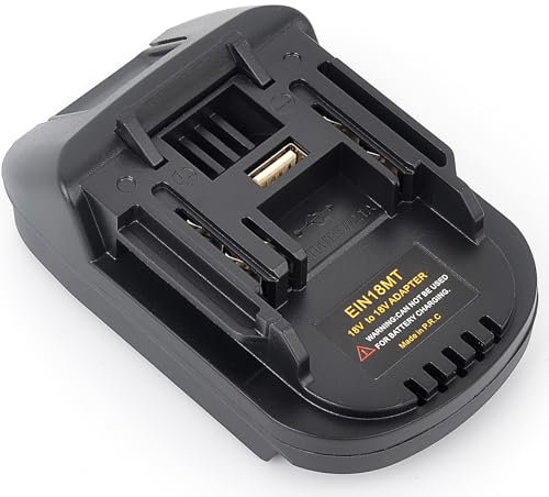 EIN18MT USB Adapter: Wandelt für Einhell 18V Akku in für Makita Akku- Kompatibel mit für Makita 18V Werkzeugen, mit USB Ladeanschluss (nur Adapter)