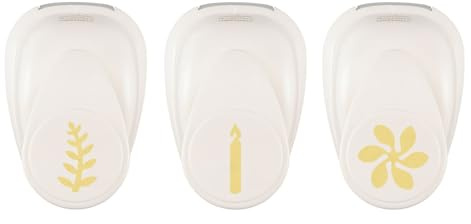 Vaessen Creative Motivstanzer Set Weihnachten 3St. - Kerze (2,5 x 0,4 cm), Blütenblatt, (1,9 x 2,4 cm), Farn (1,4 x 2,5 cm) - Scrapbook Zubehör zum Basteln, Kartengestaltung und Journaling