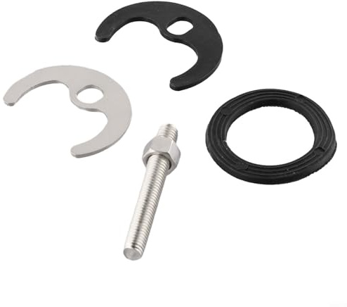 Niceminiwall Kit de reparación de grifo de fregadero de cocina, juego de montaje monobloque de 4 piezas con perno de 60 mm, junta de acero, arandela de goma para grifo de lavabo, piezas de reparación