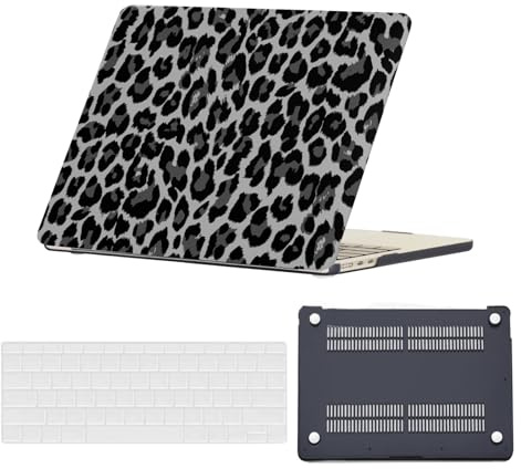 HLAAJJX für MacBook Air 13 Zoll Hülle M1 2020 2019 2018 A2337 A2179 A1932 mit 13.3 Retina Display & Touch ID,Gemusterte Schutzhülle Hard Case & Tastaturschutz Cover,Leoparden Muster