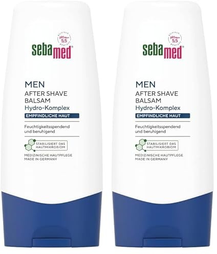 SEBAMED for Men After Shave Herren Balsam, Hydro-Komplex hilft gegen Rasurbrand, Reizlinderung dermatologisch bestätigt zu 100%*, feuchtigkeitsspendend und beruhigend (Packung mit 2)