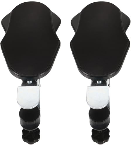VILLCASE Lot de 2 Repose-poignets Ergonomiques pour Bureau Rotation 180°, Structure Pliable en Acier Inoxydable et Mousse pour Chaise de Bureau Noire
