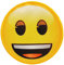 alles-meine.de GmbH 3 Stück Bügelbilder - Emoji - lacht/lachendes Gesicht - 6,7 cm * 6,7 cm - Aufnäher & Applikationen - gewebter Flicken - Bügelflicken/Hosenflicken -..