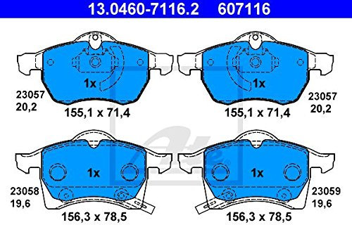 ATE 13.0460-7116.2 4x Bremsbeläge vorne