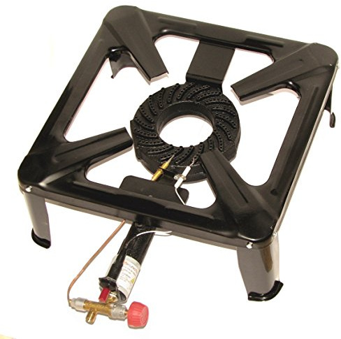 SikuroTech FORNELLONE 30402 A Gas con 4 Gambe 400x400mm e TERMOCOPPIA E ACCENSIONE con Pulsante