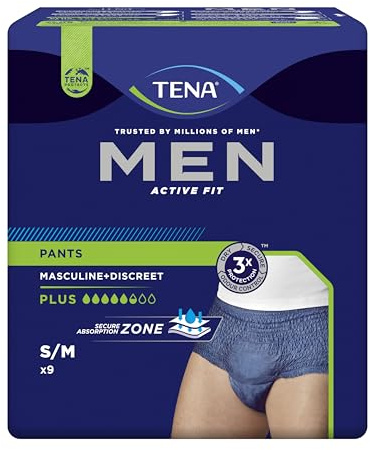 Tena Men Active Fit Pants, Medium, Navy Blue