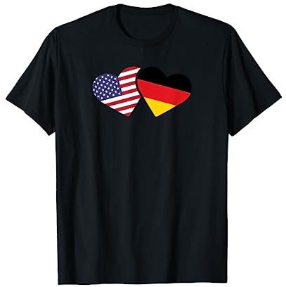 Germany USA Flagge Shirt Herz German American Liebe Niedlich T-Shirt