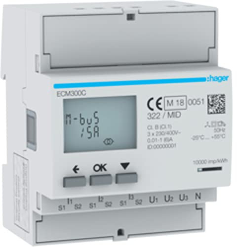 Hager ECM300C Wechsel-, Drehstromzähler 1St.