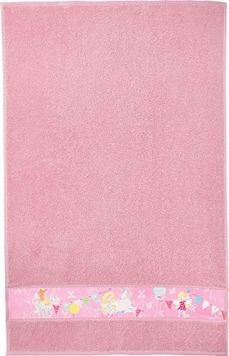 Erwin Müller Kinder-Badetuch Frottier rosa Größe 70x110 cm - angenehm weich, saugstark, langlebig, praktisch durch beidseitige Schlaufen, Stickerei Elfen