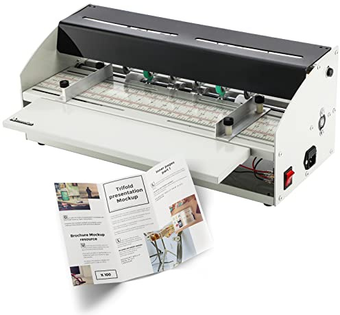 Mxmoonant 3-in-1 Electric Creasing Machine 18 1/2(470mm) Paper Creaser Scorer Perforator Cutter for Cards Invitations Tickets 110V