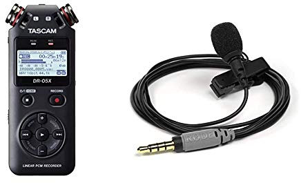 TASCAM DR-05X Portable Audio Recorder & RØDE SmartLavPlus Microphone lavalier pour Smartphone