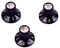 Alnicov 3pcs Guitar Amplifier Knobs AMP Skirted Volume Tone Control Knobs for Guitar Parts(Black&Silver)