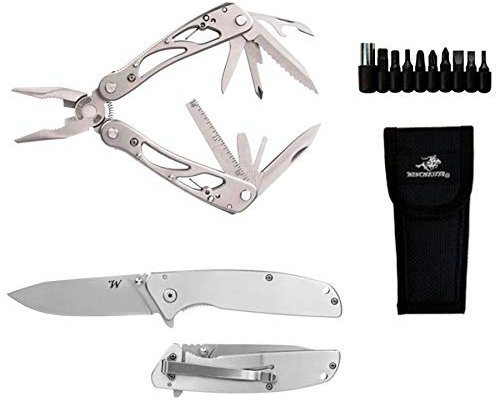 ECOMMUR Coltello multiuso Winchester! KIT 11 funzioni. Acciaio inossidabile