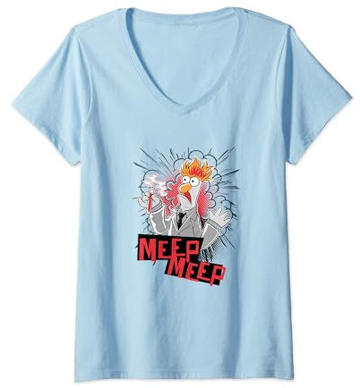 Womens Disney The Muppets Beaker Meep Meep V-Neck T-Shirt