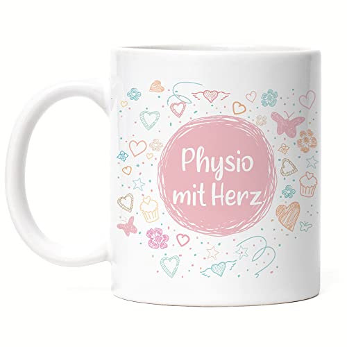 Hey!Print Physio mit Herz Tasse Dankeschön Geschenk Danke Sagen Für Alles Physiotherapeutin