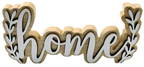 LIFKOME Large Kitchen Sign and Desk Name Plate Wooden Letter Statue Ornament Double Sided Craft Statue Decor for Party Layout and Study Room