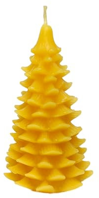 Bienenwachskerze | Tannenbaum - Klassisch | Weihnachtsdekoration | Weihnachtsgeschenkkerze | Handgemacht | Handbemalt | 100% Bienenwachs (Klassisch 1 klein, Nicht Bemalt)