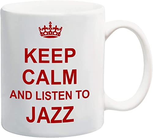 Keep Calm, and Listen to Jazz – glänzende Keramik-Tasse