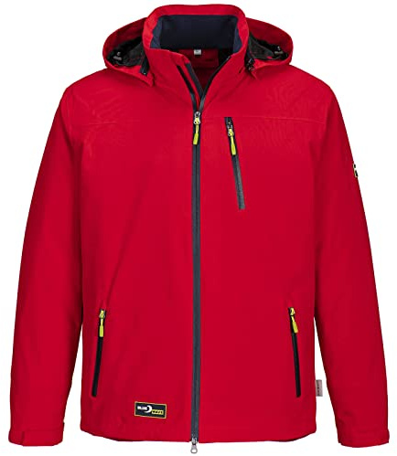 Blue Wave Herren Jacke Funktionjacke Jonas - Outdoorjacke mit abnehmbarer Kapuze in Rot Größe M