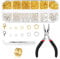 Open Jump Rings, funvce Jump Rings Jewellery Making Kits, Jewellery Findings Round Rings with Openner,Plier,Tweezer Tools (4mm, 5mm, 6mm, 7mm, 8mm, 10mm) (Gold-Silver)