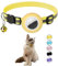 Hepplly Reflektierende Airtag Katzenhalsband mit Glocke und Airtag Halter, kompatibel mit Airtag, Katzenhalsband mit zerbrechlicher Sicherheitsschnalle für Kätzchen, Katze（Gelb）