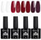 TOMICCA Gel UV Nagellack Rot Weiß Set, 4 Farben Rot Glitter Soak Off UV/LED Gel Nail Polis Nicht Giftig und Langlebig, Weihnachts Set für Nagelstudio Design und DIY zu Hause, 8ml