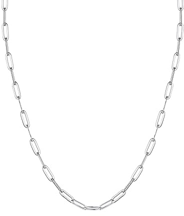 PROSILVER 925 Silber Kette Damen Büroklammern Gliederkette 3,3mm Halskette für Frauen Kettelänge 36cm/41cm/46cm/51cm/55cm/61cm