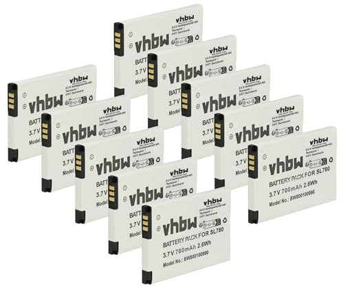 vhbw 10x Akku Ersatz für Siemens Gigaset V30145-K1310K-X444, V30145-K1310-X445 für schnurlos Festnetz Telefon (700 mAh, 3,7 V, Li-Ion)