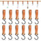 DBALL 12 Piezas Ganchos para Colgar en Cuero S Ganchos Multifuncionalesde Metal Gancho de Camping para Colgar Ollas Sartenes Tazas de Café Ropa Utensilios de Exterior (Marrón)