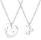 Hifot 2 Stück Halskette Damen Silber Freundschaftskette, Bff Ketten für 2 Mädchen, Herzförmiges Puzzle Kette Herz Anhänger, Halskette Lang für Frauen Freundin Geschenk Personalisierter Schmuck