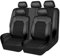 9 stück Leder Autositzbezüge Sets für BMW E46 E90 3 Series E21 E30 E36 E91 E92 E93 3 Touring, 9 pcs Auto Sitzbezüge Set Anti-Rutsch Sitzschoner 5 Sitzplätze,Black