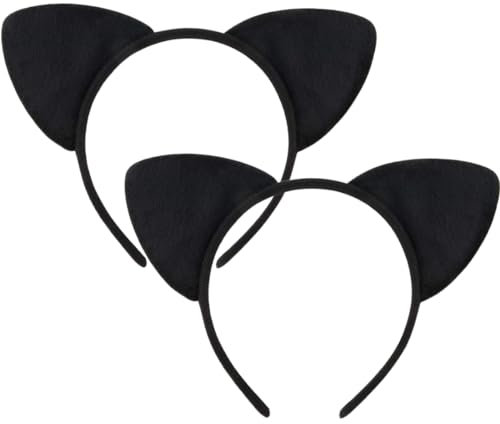 2 Pièces Bandeau Oreilles de Chat, Serre-tête de Chat, Accessoire de Cheveux, pour Fille, Costume de Fête