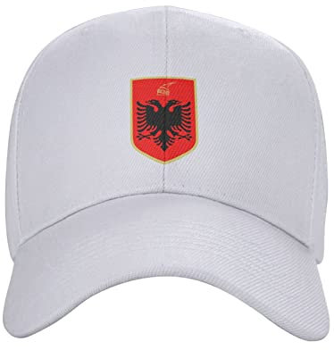 KWQDOZF Wappen von Albanien, Baseballkappe für Männer und Frauen, verstellbare Trucker-Baseballkappen, Papa-Hüte