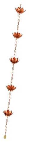 MagiDeal Lotus Rain Chains for Gutters Catcher Chain Collector Cups Pouring Cups Lotus Flower Rain Chain for Gazebos Garden