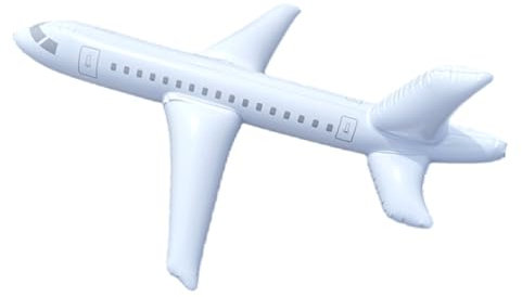 Globos de Avión Inflable para Niños, Interior y al Aire Libre Avión Inflable de Dibujos, Plegable Globos Regalo de Cumpleaños, Lindo Juguete de Avión Natación Avión(Blanco)