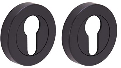 HANDLEZONE® 2 Pack Euro Cylinder Door Lock Key Escutcheon Covers - Black Matt