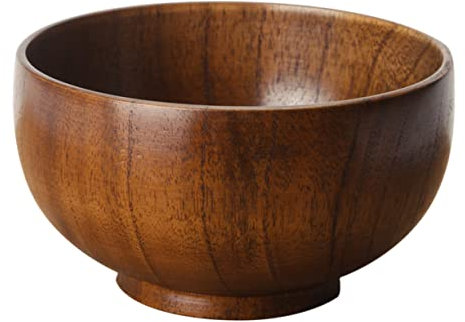 Mikinona 1 Pc Insalatiera Ciotola per Impastare Ciotola del Cibo Scodella Grande Tazza di Salsa di Immersione Ciotola di Casa Ciotola da Portata Grandi Insalatiere Ciotole Girare di Legno