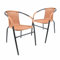 Nexos Trading Bistrostuhl Poly Rattan Stahl-Rahmen Stapelstuhl Balkonstuhl Gartenstuhl (Natur, 2)