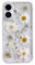 AMART für iPhone 16 Hülle Blumen, Durchsichtig Handyhülle mit Echte Getrocknete Blumen Hülle,Klare mit Glitzer Motiv Weich Silikon Schutzhülle für iPhone 16(Gold Blume)