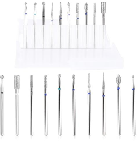 10 x Diamant Bits für Nagelfräser Bits, Nagelfräser Aufsätze, Professioneller Ddiamant Fräser für Gelnägel Aufsätze, Schleifköpfe Schleifkörper für Maniküre Nagelpflege, Entfernen Nagelhaut Zubehör